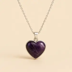 Colgante de Corazon Amatista Natural